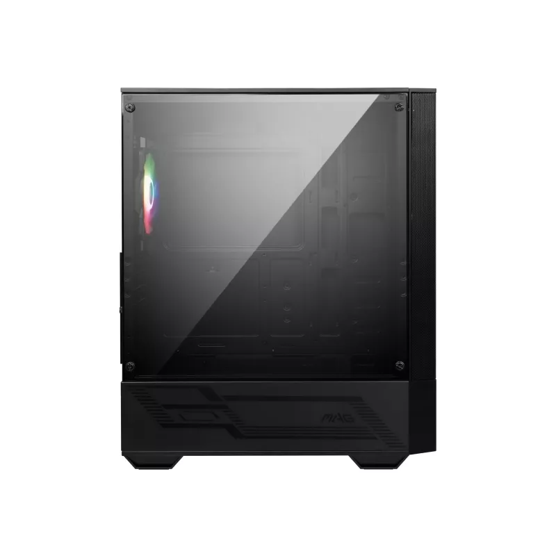 Caja para PC gaming MSI MAG FORGE 111R Mid Tower 'negra, 1 ventilador ARGB PWM de 120mm, hub ARGB 1-6, Mystic Light Sync, panel de cristal templado, ATX, mATX, mini-ITX'
