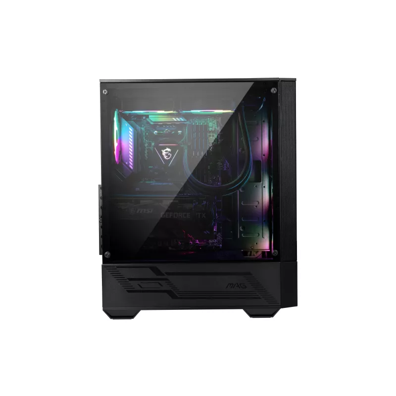 Caja para PC gaming MSI MAG FORGE 111R Mid Tower 'negra, 1 ventilador ARGB PWM de 120mm, hub ARGB 1-6, Mystic Light Sync, panel de cristal templado, ATX, mATX, mini-ITX'