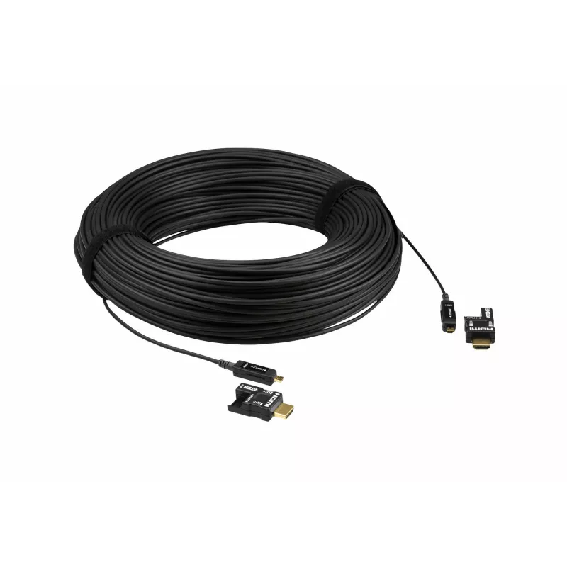 Cable óptico activo HDMI 4K ATEN de 100 m, 100 m, HDMI Type-D (micro), HDMI Type-D (micro), 3D, 18 Gbit/s, negro