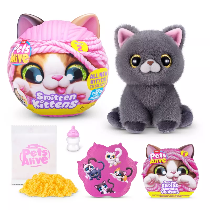 Gato de juguete Zuru Pets Alive Smitten Kittens Series 2 — juguete interactivo con sonido, a partir de 3 años, pilas AAA
