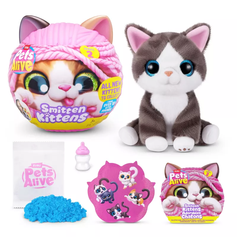 Gato de juguete Zuru Pets Alive Smitten Kittens Series 2 — juguete interactivo con sonido, a partir de 3 años, pilas AAA