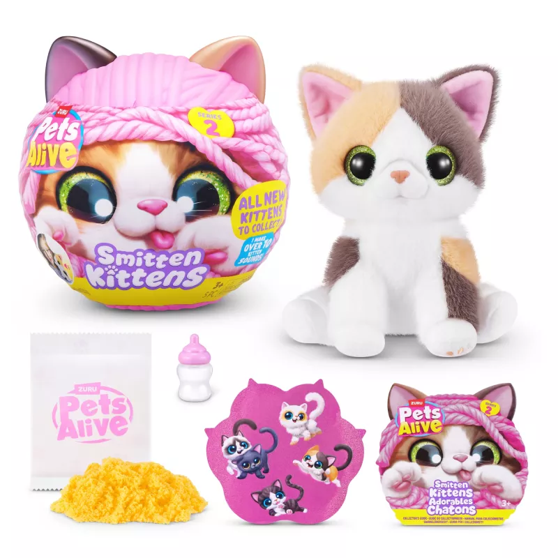 Gato de juguete Zuru Pets Alive Smitten Kittens Series 2 — juguete interactivo con sonido, a partir de 3 años, pilas AAA