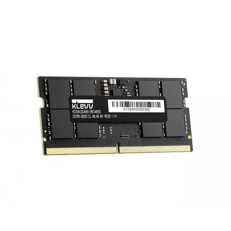 Klevv 16GB módulo de memoria RAM para portátil DDR5 5600MT/s PC5-44800 UNBUFFERED NON-ECC SODIMM 1,1V 2GX8 CL46