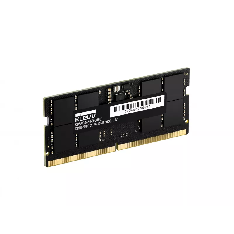 Klevv 16GB módulo de memoria RAM para portátil DDR5 5600MT/s PC5-44800 UNBUFFERED NON-ECC SODIMM 1,1V 2GX8 CL46