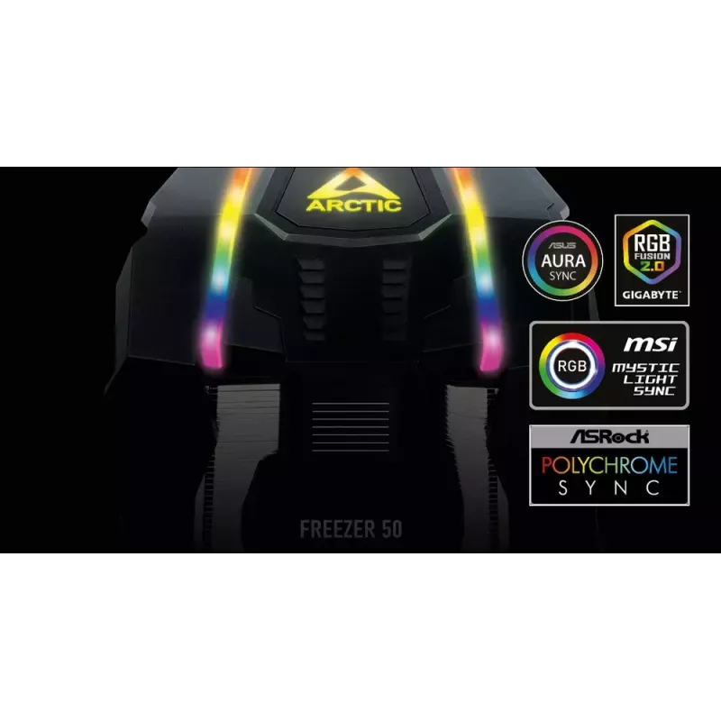 ARCTIC Freezer 50 incl. controlador A-RGB – disipador de CPU de doble torre multicompatible con A-RGB