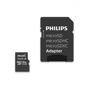 Philips FM25MP45B/00 tarjeta microSDXC, 256 GB, Class 10, UHS-I U1, incl. adaptador