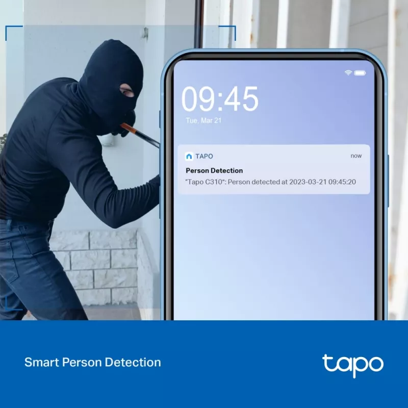 Cámara de seguridad Wi-Fi TP-Link Tapo para exterior, cámara de seguridad IP, exterior, con cable e inalámbrica, CE, NCC, montaje en pared, blanco