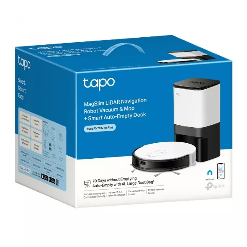 TP-Link Tapo RV20 Mop Plus 0,35 l negro, blanco