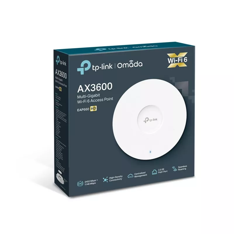 Punto de acceso TP-Link Omada AX3600 inalámbrico doble banda multi-Gigabit para montaje en techo