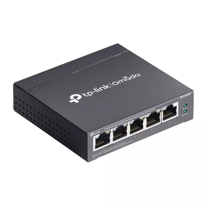 Switch de red TP-Link Omada DS105GP no gestionado Gigabit Ethernet (10/100/1000) Power over Ethernet (PoE) negro