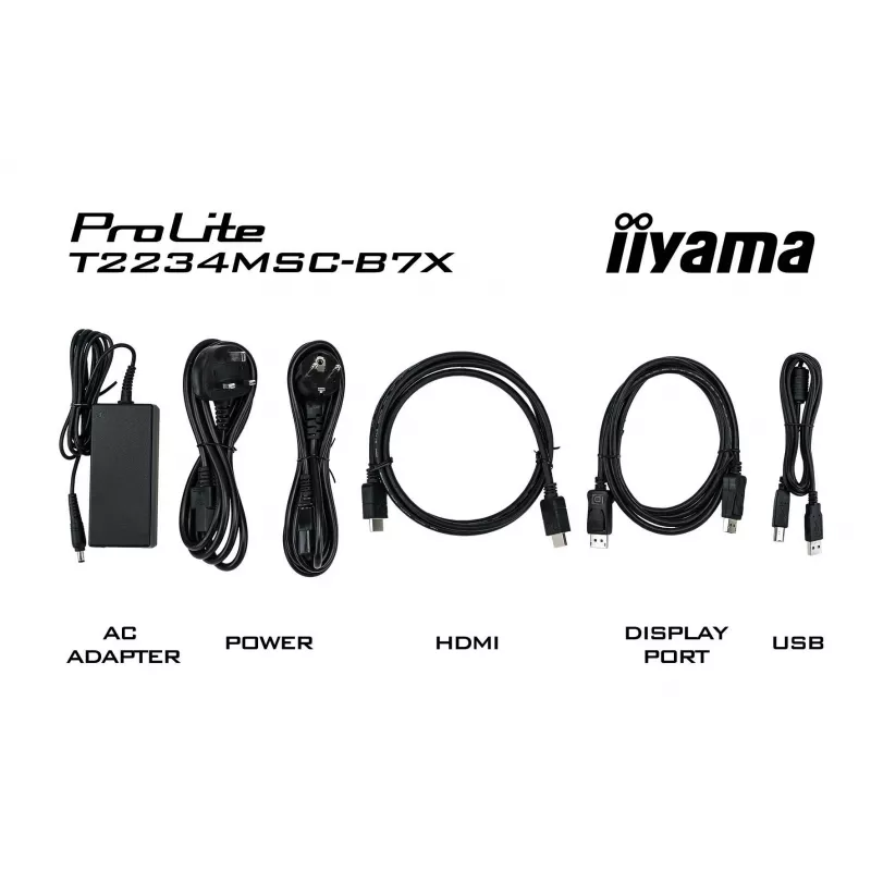 iiyama ProLite T2234MSC-B7X Monitor de ordenador 54,6 cm (21,5 inch) 1920 x 1080 píxeles Full HD Pantalla táctil Negro