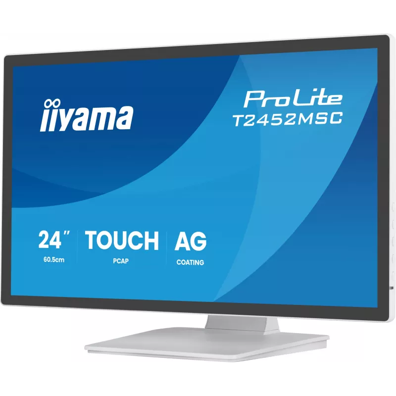 iiyama T2452MSC-W2AG Monitor de ordenador 61 cm (24 inch) 1920 x 1080 píxeles Full HD LED Pantalla táctil Blanco