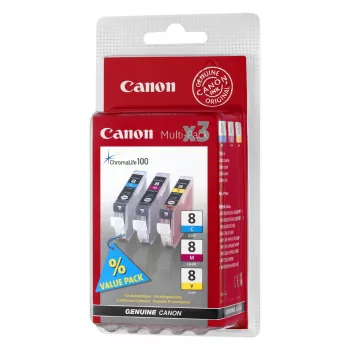 Canon CLI-8 C/M/Y cartucho de tinta 3 uds. original cian, magenta, amarillo