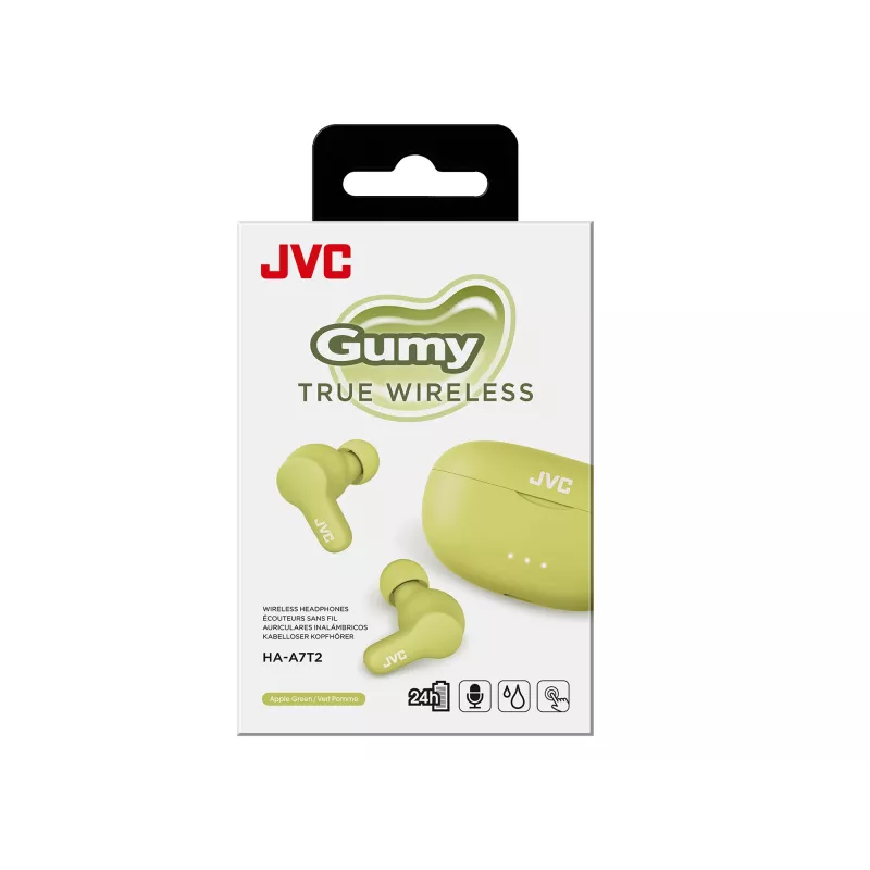 Auriculares in-ear inalámbricos JVC Gumy TWS Stix Verde — True Wireless Stereo Bluetooth, 20–20000 Hz, Alcance de 10 m