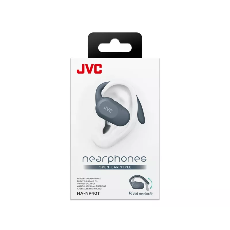 Auriculares con micrófono JVC HA-NP40T True Wireless Stereo (TWS) In-ear con gancho para la oreja Bluetooth, 20–20000 Hz, 10 m, Gris