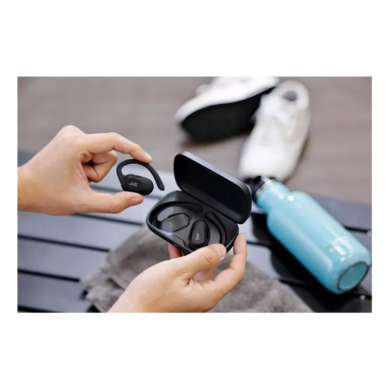 Auriculares con micrófono JVC HA-NP40T True Wireless Stereo TWS Gancho para la oreja Bluetooth Negro, 20–20000 Hz, 10 m