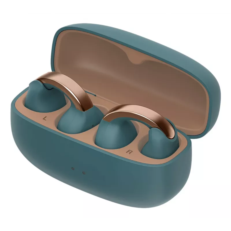 Auriculares con micrófono JVC HA-NP1T True Wireless Stereo (TWS) Pinza para la oreja Para llamadas/música USB Type-C Bluetooth Azul, Dorado