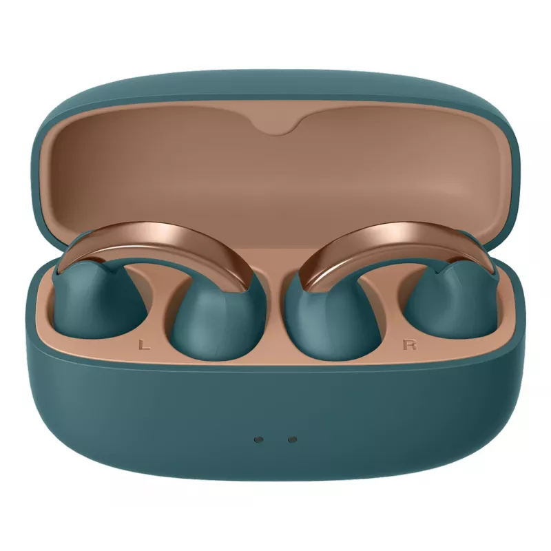 Auriculares con micrófono JVC HA-NP1T True Wireless Stereo (TWS) Pinza para la oreja Para llamadas/música USB Type-C Bluetooth Azul, Dorado