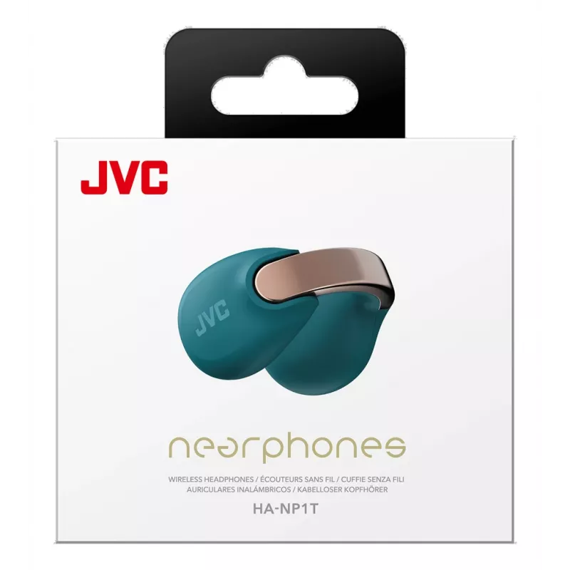 Auriculares con micrófono JVC HA-NP1T True Wireless Stereo (TWS) Pinza para la oreja Para llamadas/música USB Type-C Bluetooth Azul, Dorado
