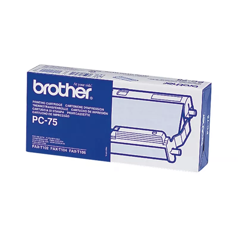 Accesorio de fax Brother PC-75 cassette de fax + cinta 144 páginas negro 1 ud.