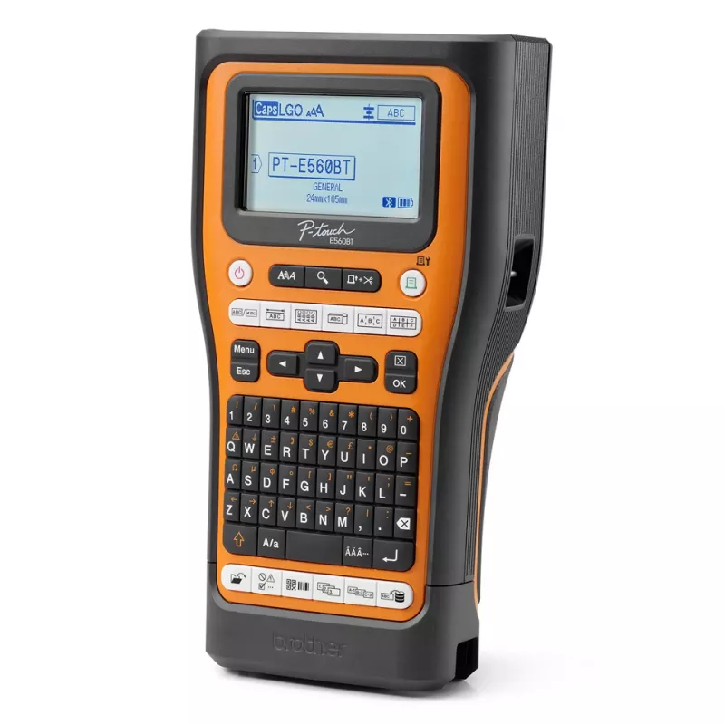 Impresora de etiquetas Brother PT-E560BTVP transferencia térmica 180 x 180 DPI 20 mm/s con cable e inalámbrica HSE/TZe Bluetooth QWERTY