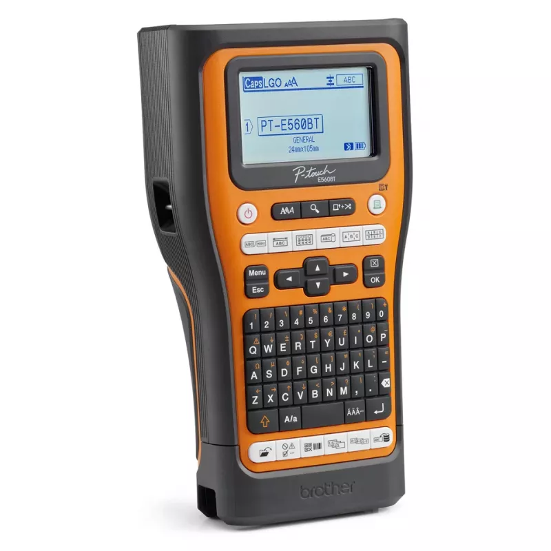 Impresora de etiquetas Brother PT-E560BTVP transferencia térmica 180 x 180 DPI 20 mm/s con cable e inalámbrica HSE/TZe Bluetooth QWERTY