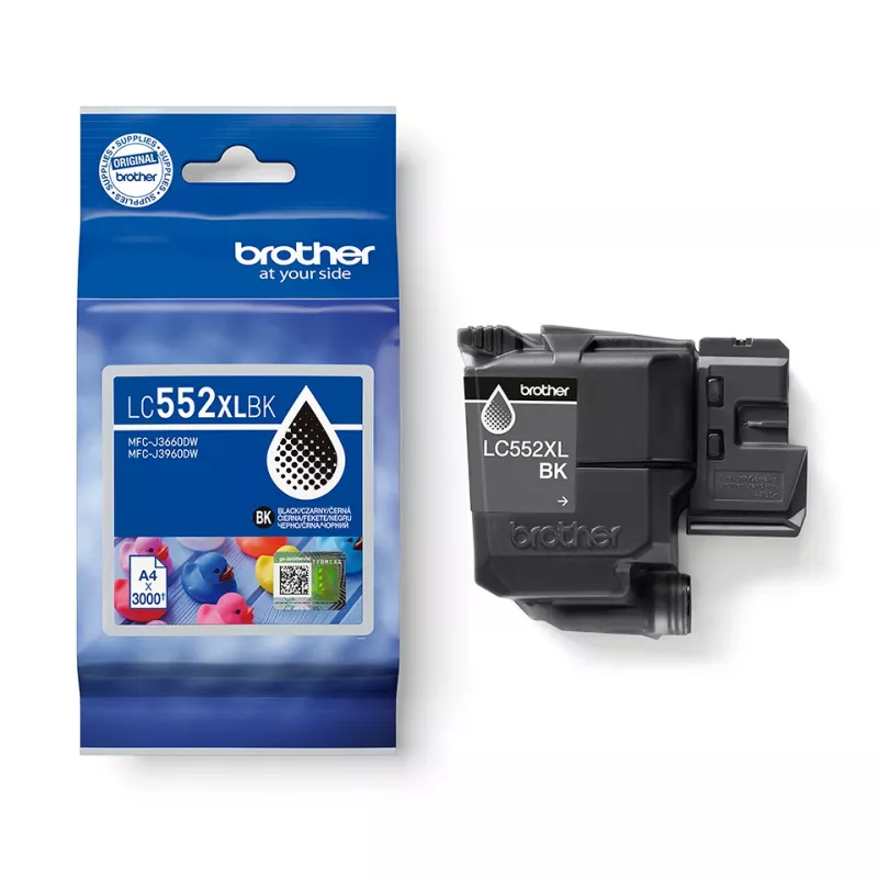 Cartucho de tinta Brother LC552XLBK Original Negro Tinta pigmentada, pack individual, rendimiento aprox. 3000 páginas