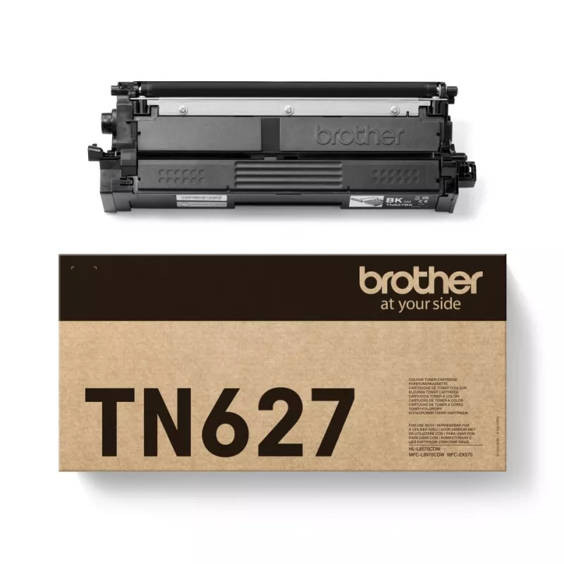 Cartucho de tóner Brother TN-627BK Original Negro — rendimiento 10.000 páginas, 1 ud.