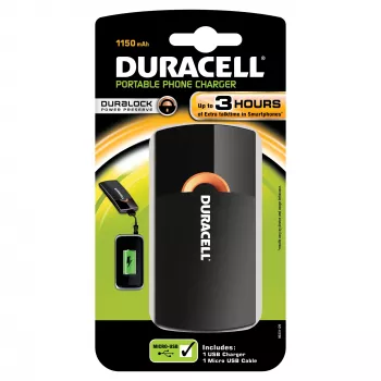 Cargador móvil Duracell para teléfono móvil Negro USB interior, exterior