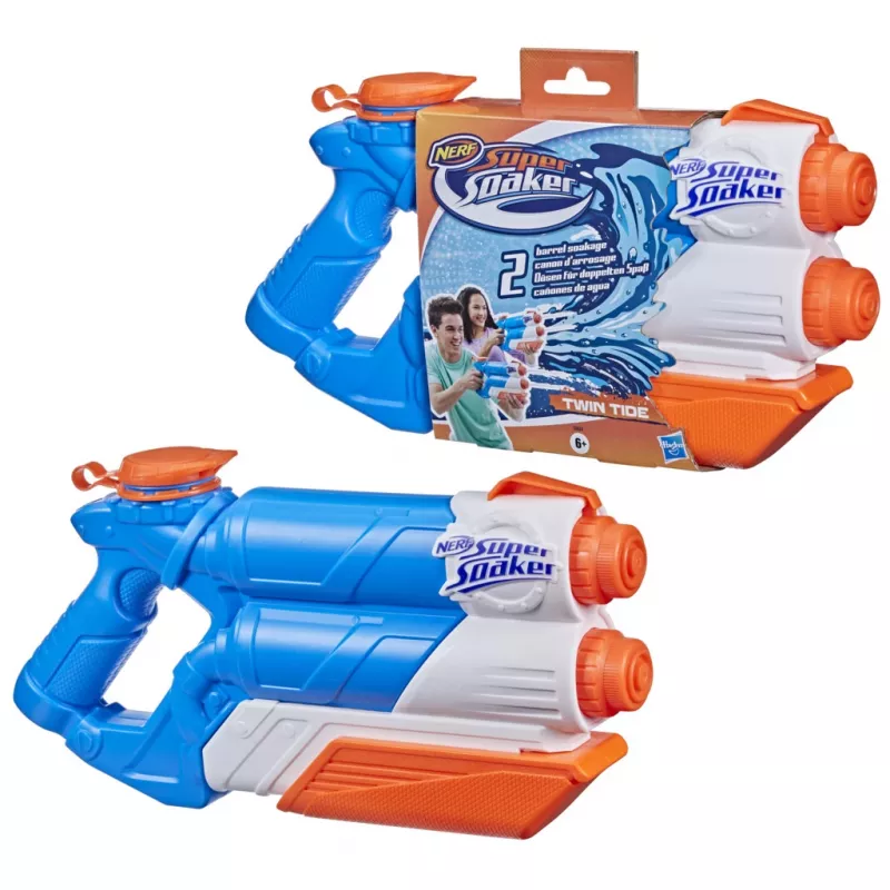 Nerf Super Soaker Twin Tide, bláster de juguete, multicolor, 6 años