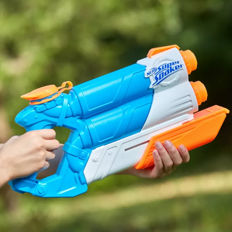Nerf Super Soaker Twin Tide, bláster de juguete, multicolor, 6 años