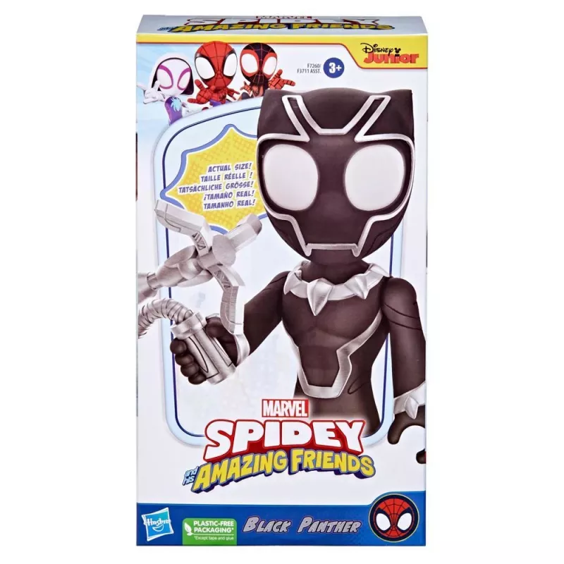 Marvel Spidey y sus superamigos Supersized Pantera Negra figura de acción, juguete de superhéroes preescolar