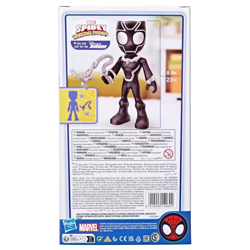 Marvel Spidey y sus superamigos Supersized Pantera Negra figura de acción, juguete de superhéroes preescolar