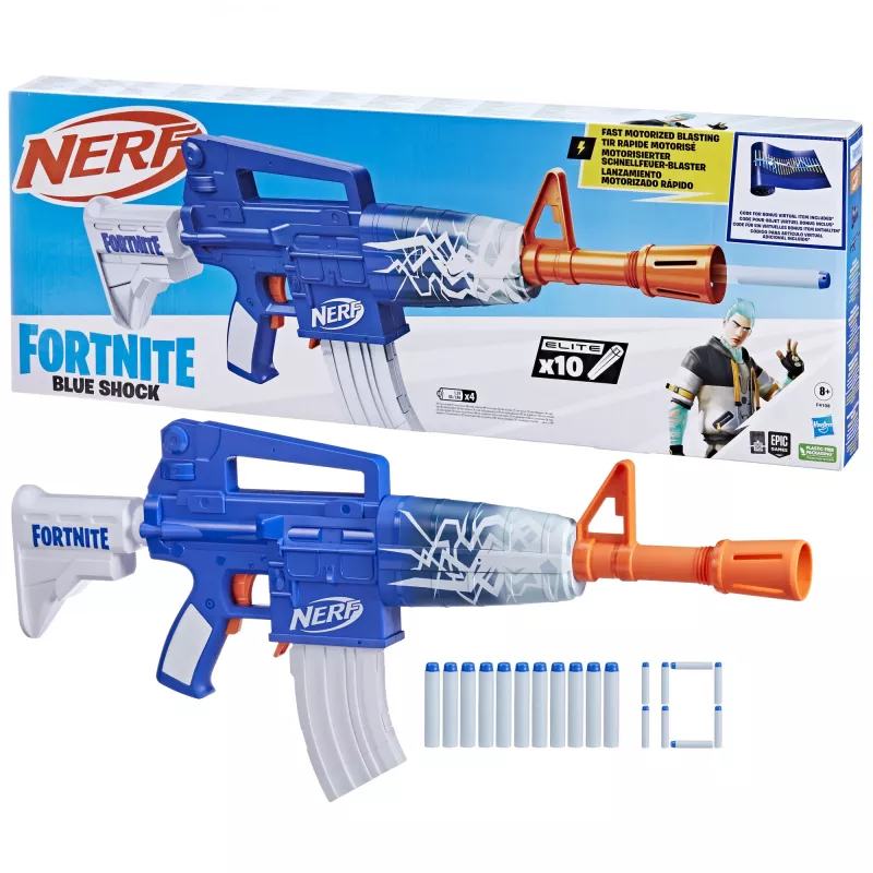 Nerf Fortnite Blue Shock, bláster de juguete, 8 años, 99 años, Fortnite, 785 g