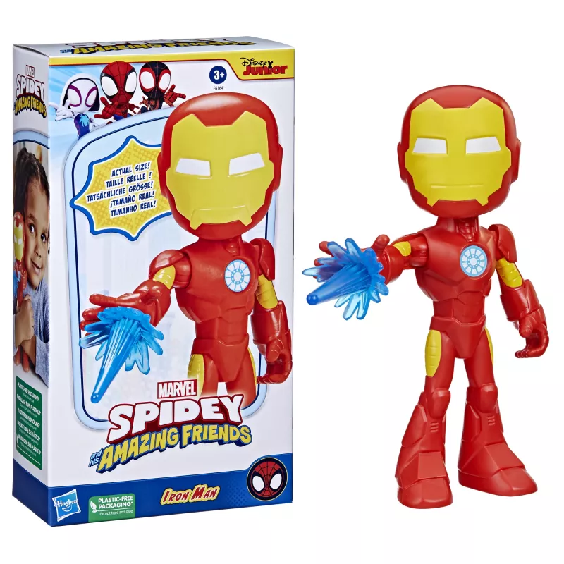 Marvel Spidey y sus Super Amigos – Figura sobredimensionada de Iron Man, 3 años, Marvel, rojo, amarillo