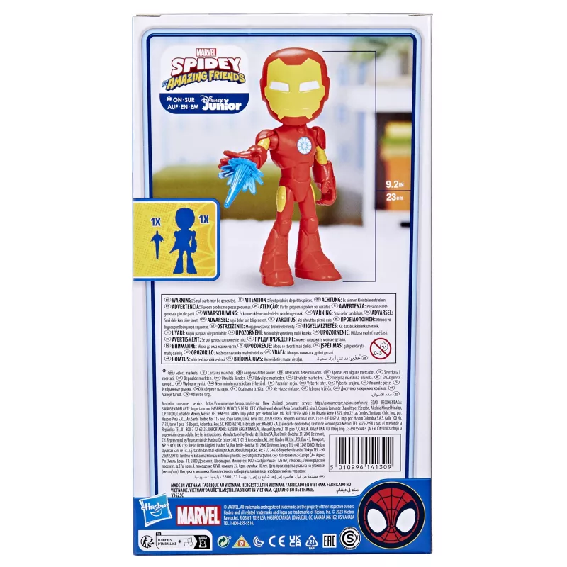 Marvel Spidey y sus Super Amigos – Figura sobredimensionada de Iron Man, 3 años, Marvel, rojo, amarillo