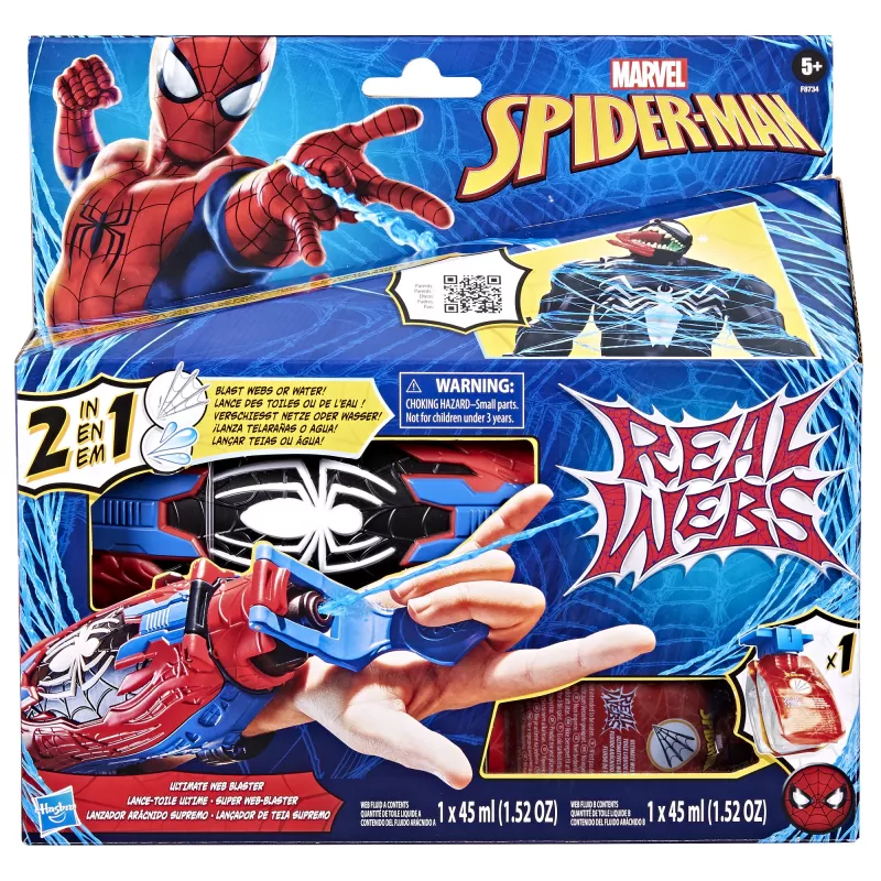 Lanzador de guante de juguete Marvel Spider-Man Real Webs Ultimate Web Blaster
