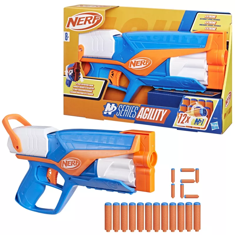 Lanzador de juguete NERF N Series Agility azul naranja blanco 8 años