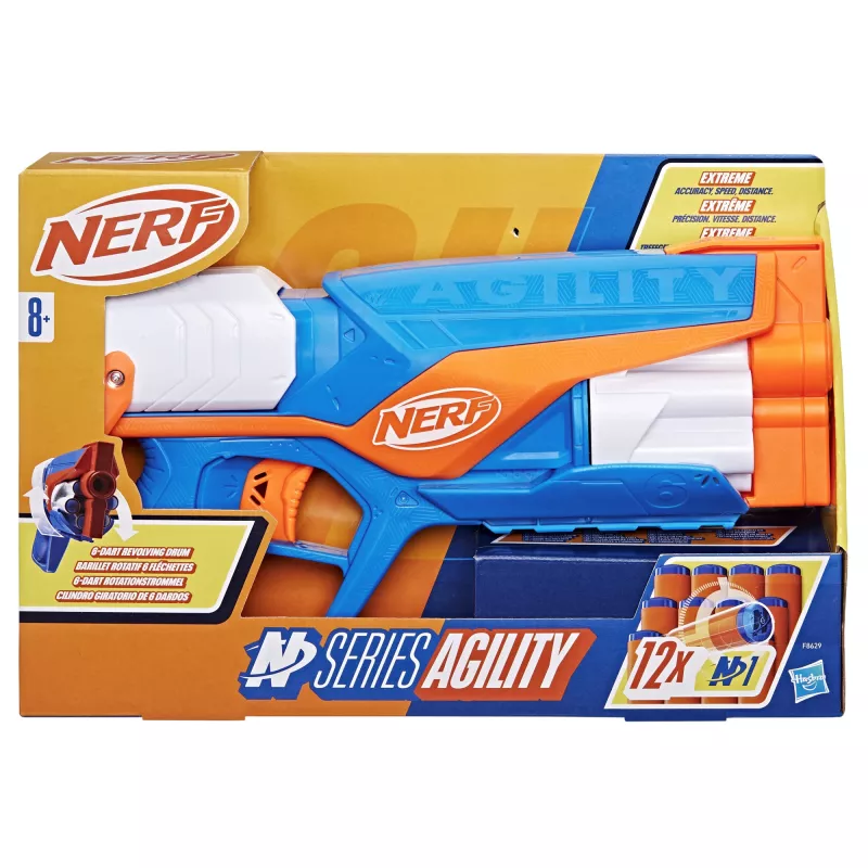 Lanzador de juguete NERF N Series Agility azul naranja blanco 8 años