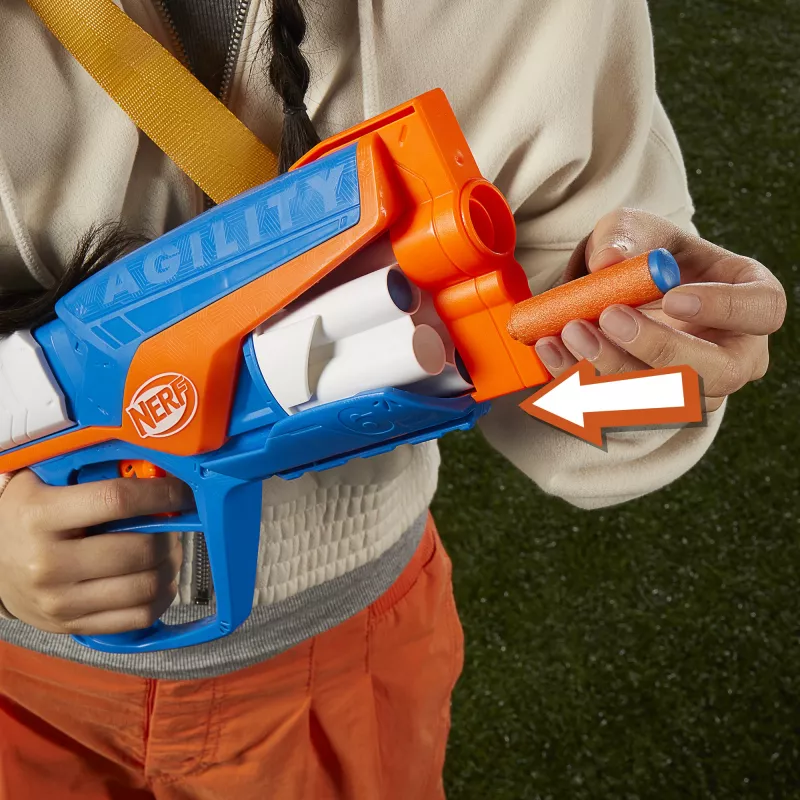 Lanzador de juguete NERF N Series Agility azul naranja blanco 8 años