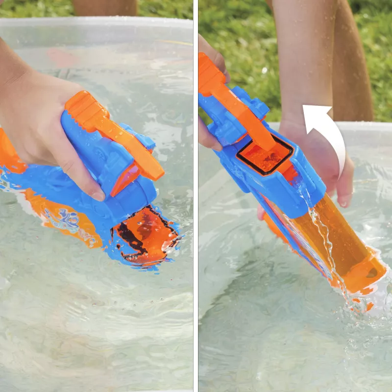 Nerf Super Soaker Flip Fill, lanzador de juguete, 6 años