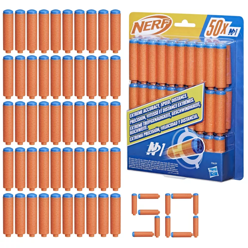 Nerf N Series N1-Darts 50x, recambio, 8 años, 50 uds., azul, naranja