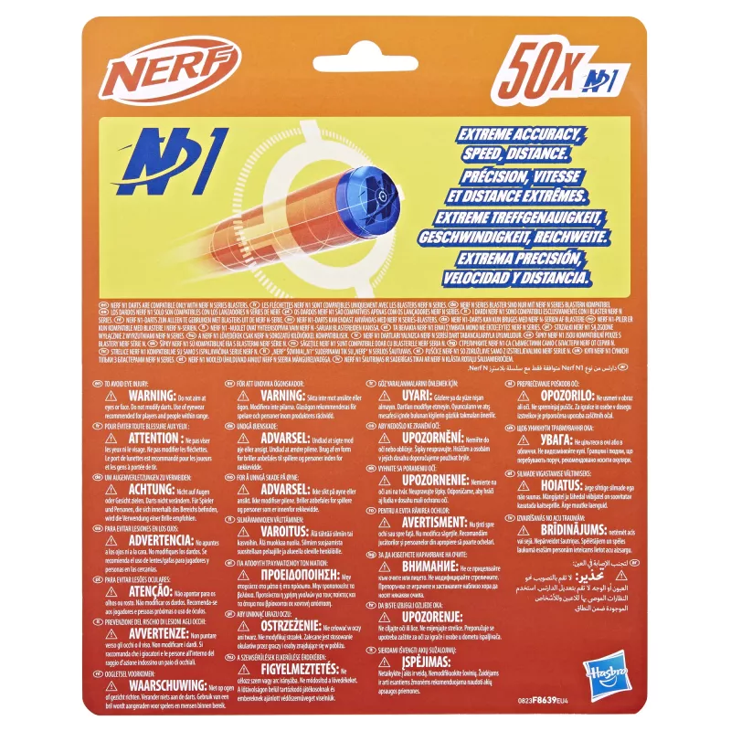 Nerf N Series N1-Darts 50x, recambio, 8 años, 50 uds., azul, naranja