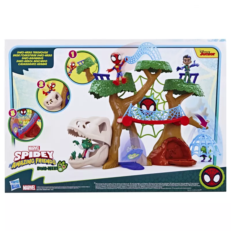 Set de juego de acción/aventura Hasbro Marvel Spidey y sus Super Amigos Dino-Webs casa del árbol