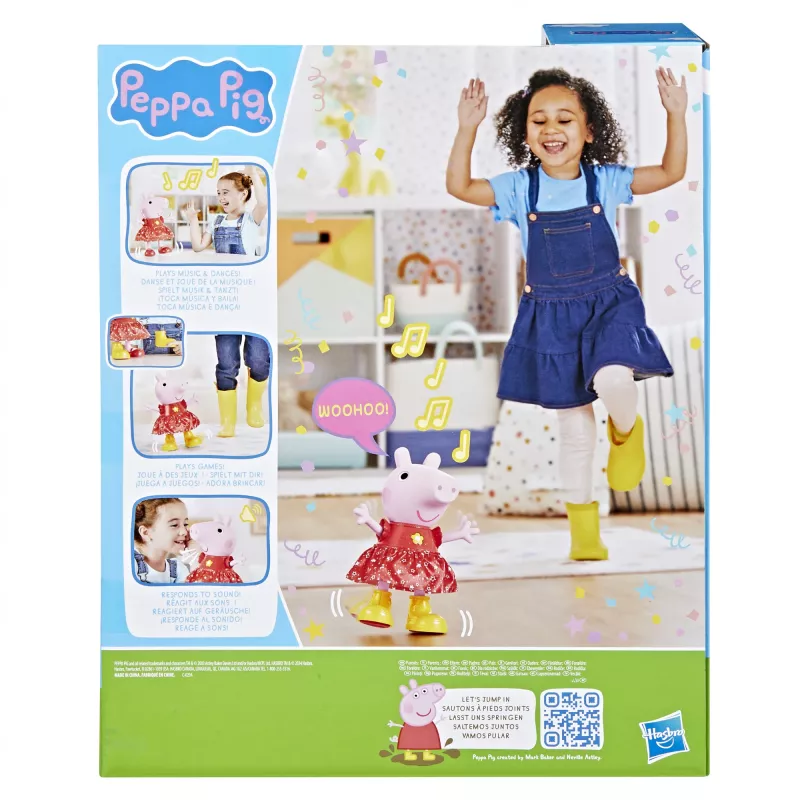 Peppa Pig Peppas Matschpfützen-Party muñeca bailarina musical, muñeca grande, femenino, 3 años, niño/niña, con sonido, 304,8 mm