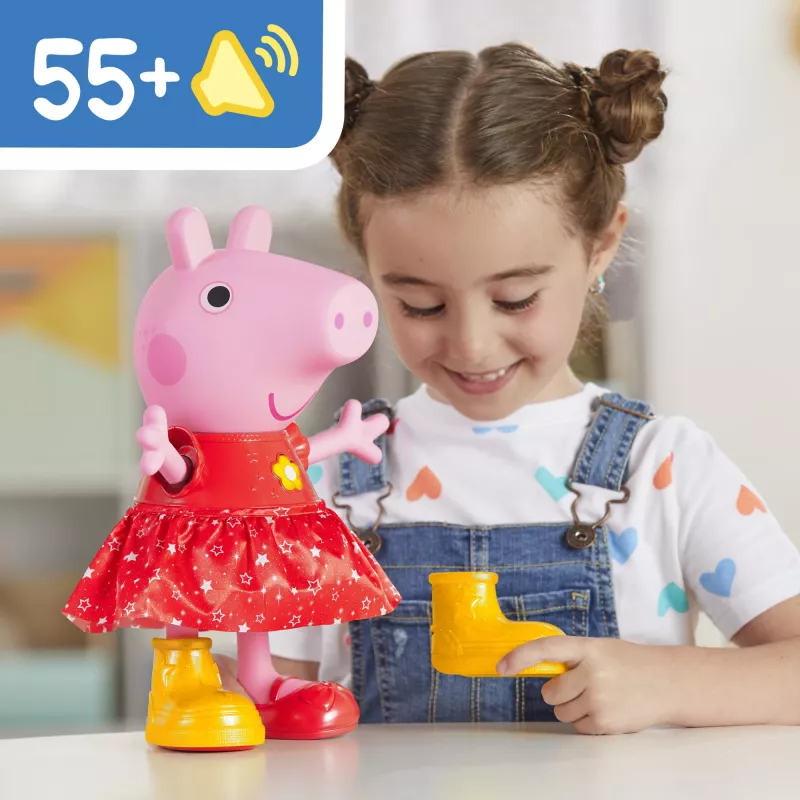Peppa Pig Peppas Matschpfützen-Party muñeca bailarina musical, muñeca grande, femenino, 3 años, niño/niña, con sonido, 304,8 mm