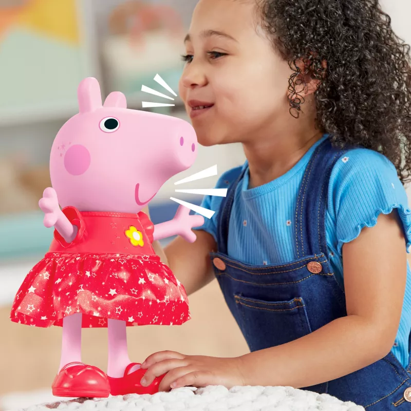 Peppa Pig Peppas Matschpfützen-Party muñeca bailarina musical, muñeca grande, femenino, 3 años, niño/niña, con sonido, 304,8 mm