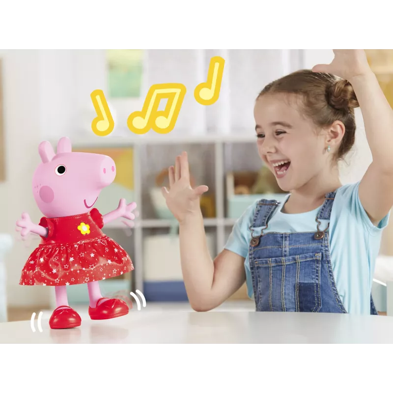 Peppa Pig Peppas Matschpfützen-Party muñeca bailarina musical, muñeca grande, femenino, 3 años, niño/niña, con sonido, 304,8 mm
