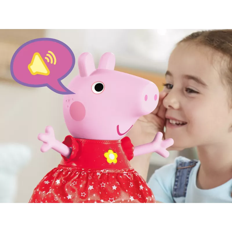 Peppa Pig Peppas Matschpfützen-Party muñeca bailarina musical, muñeca grande, femenino, 3 años, niño/niña, con sonido, 304,8 mm
