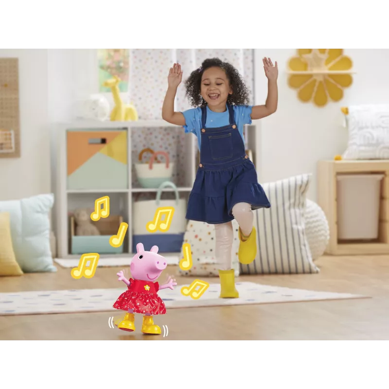 Peppa Pig Peppas Matschpfützen-Party muñeca bailarina musical, muñeca grande, femenino, 3 años, niño/niña, con sonido, 304,8 mm